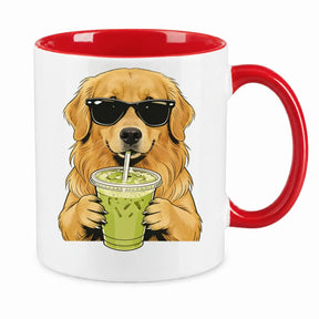 Tasse - Hund mit Sonnenbrille Matcha