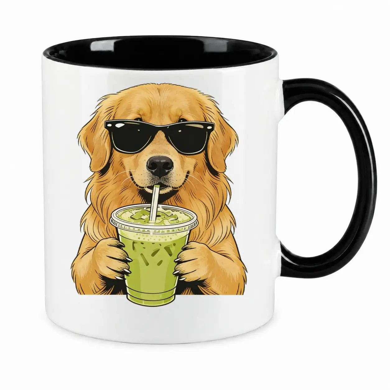 Tasse - Hund mit Sonnenbrille Matcha