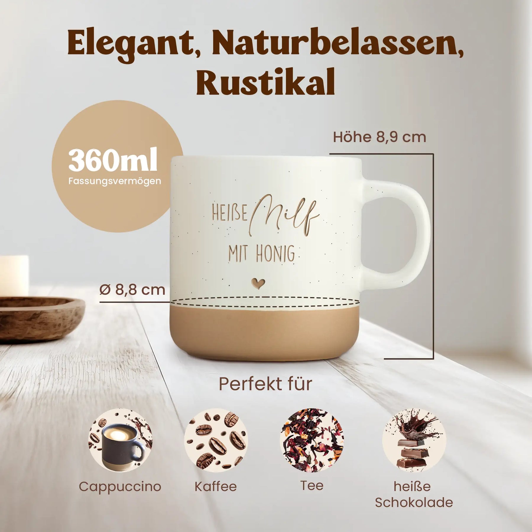 LIEBTASTISCH® Tasse mit Gravur mit Spruch - Heiße Milf mit Honig ♥ - lustige Kaffeetasse für Mama Frauen - Tassen Schritte Plus - Kaffeetassen Ich Kaffeebecher - {FARBE}