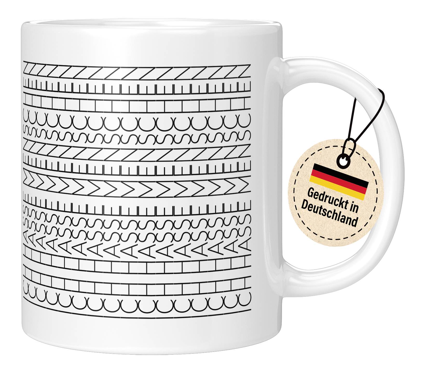 Tasse - Nähstiche Zierstich Muster