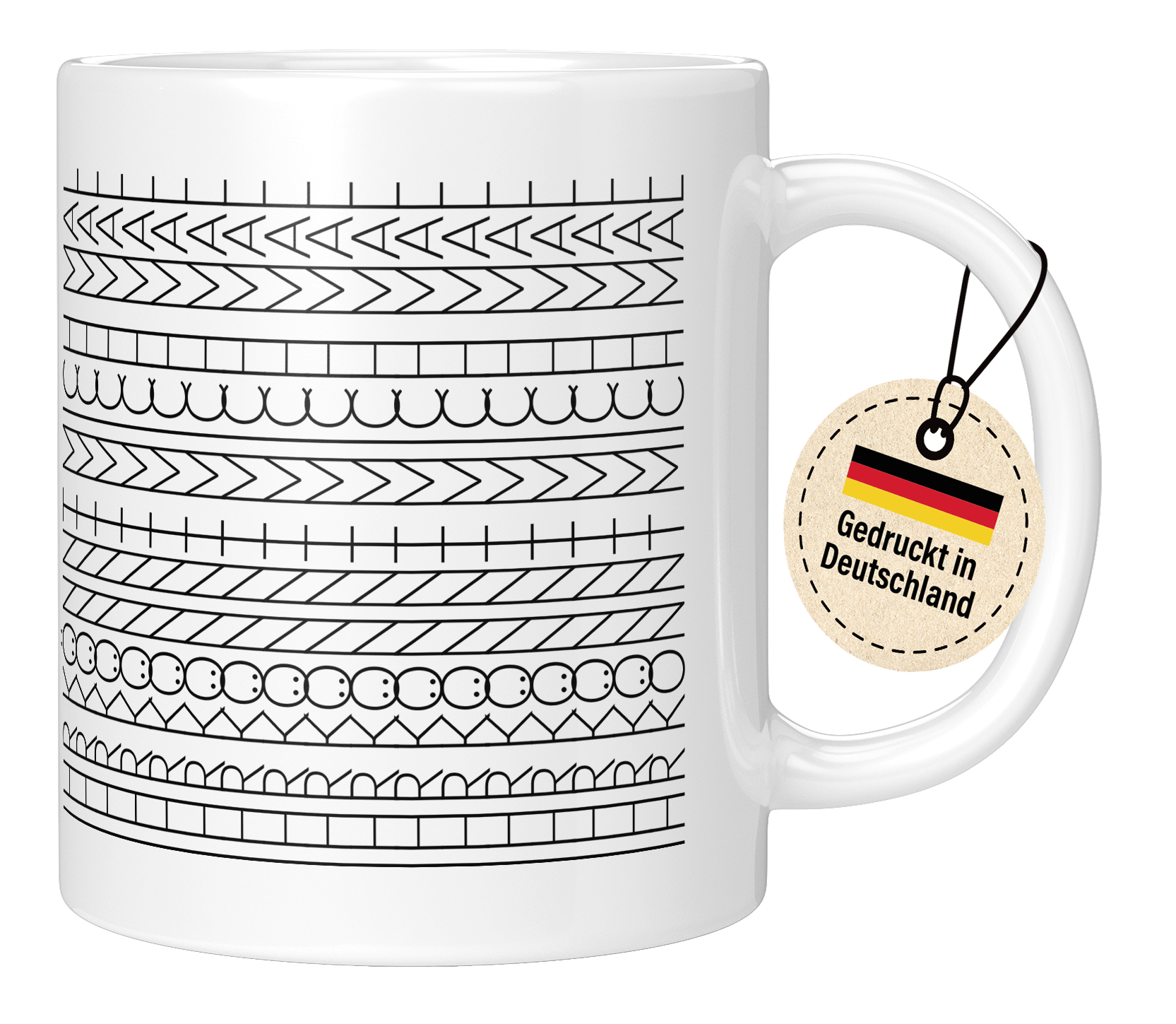 Tasse - Dekorative Linienmuster Reihen