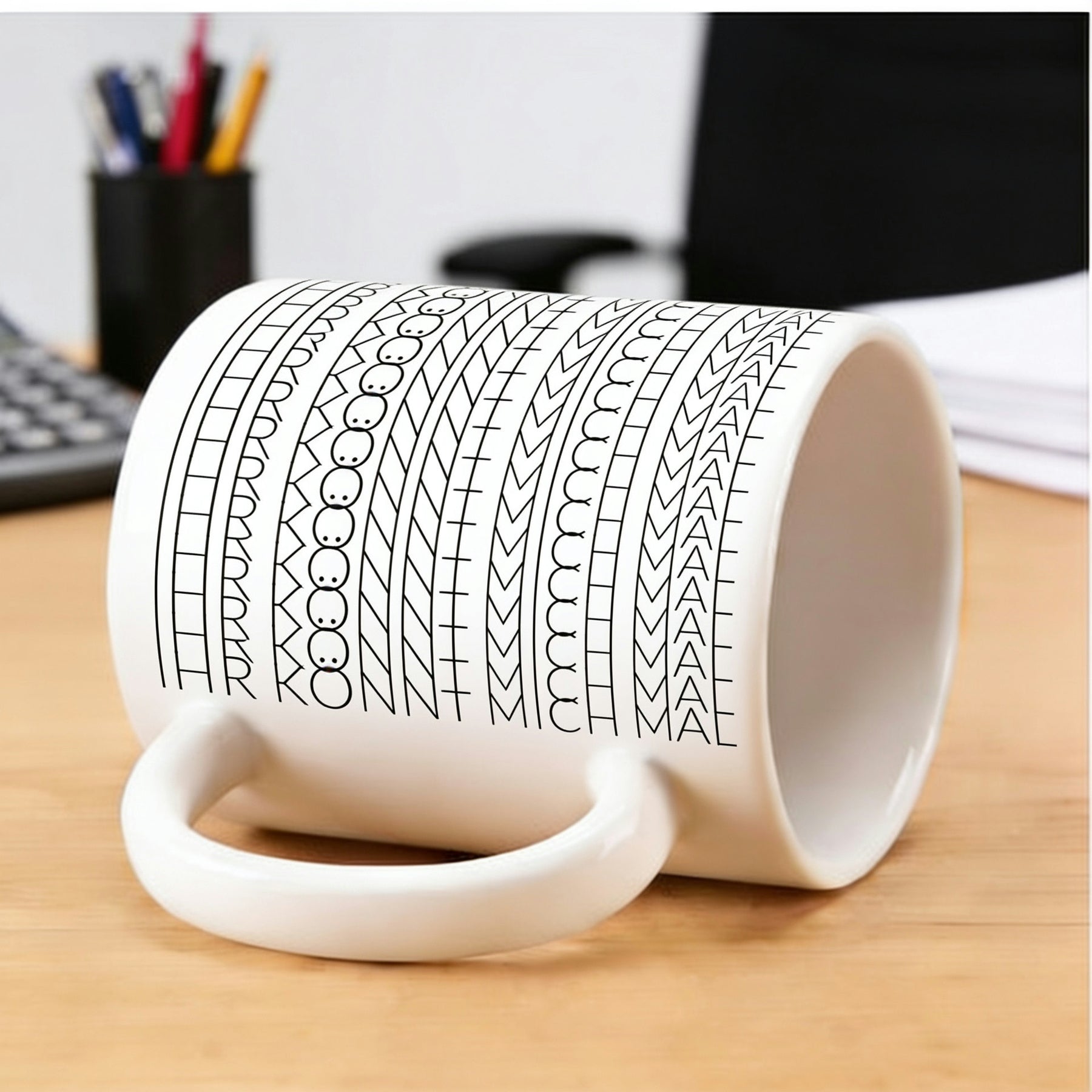 Tasse - Dekorative Linienmuster Reihen