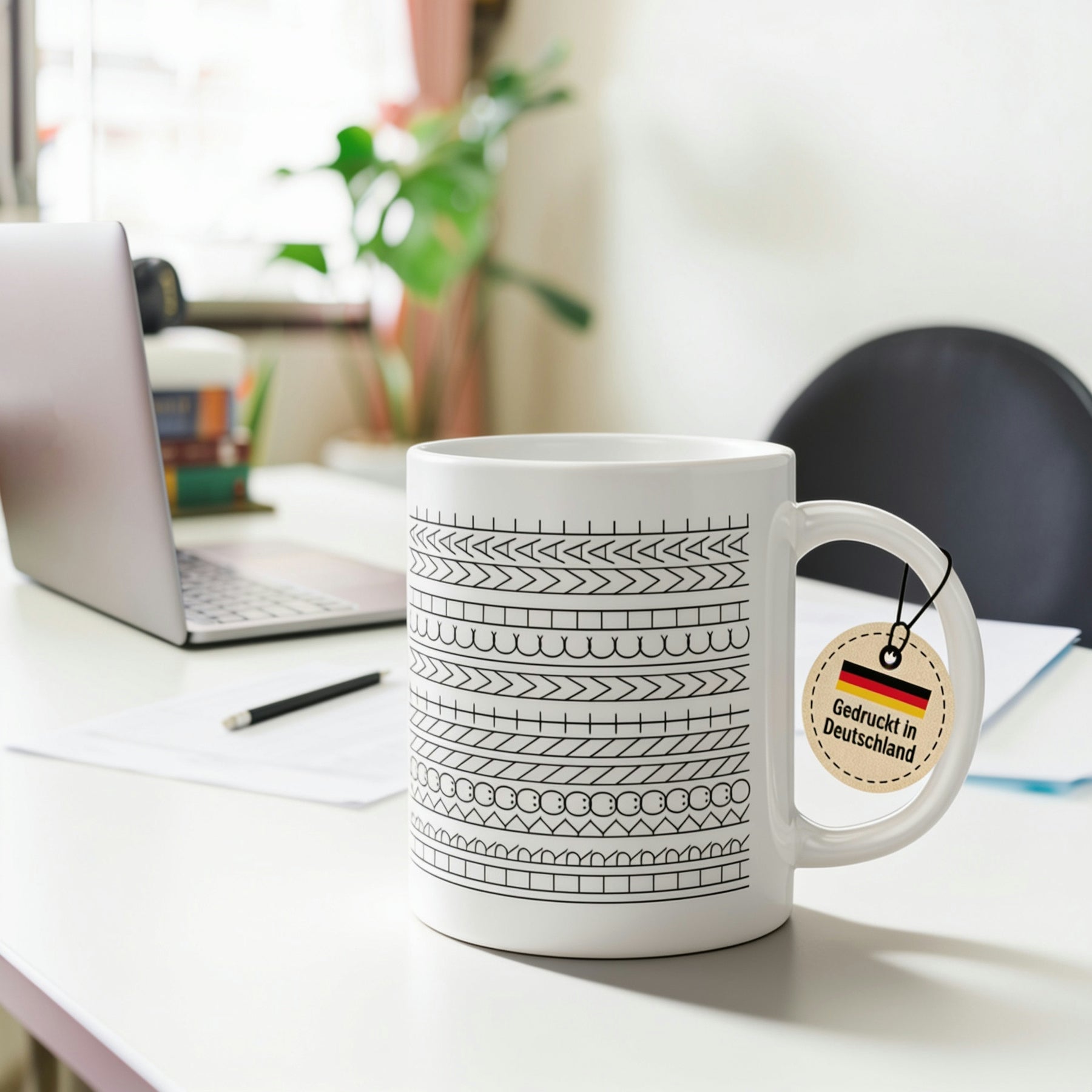 Tasse - Dekorative Linienmuster Reihen