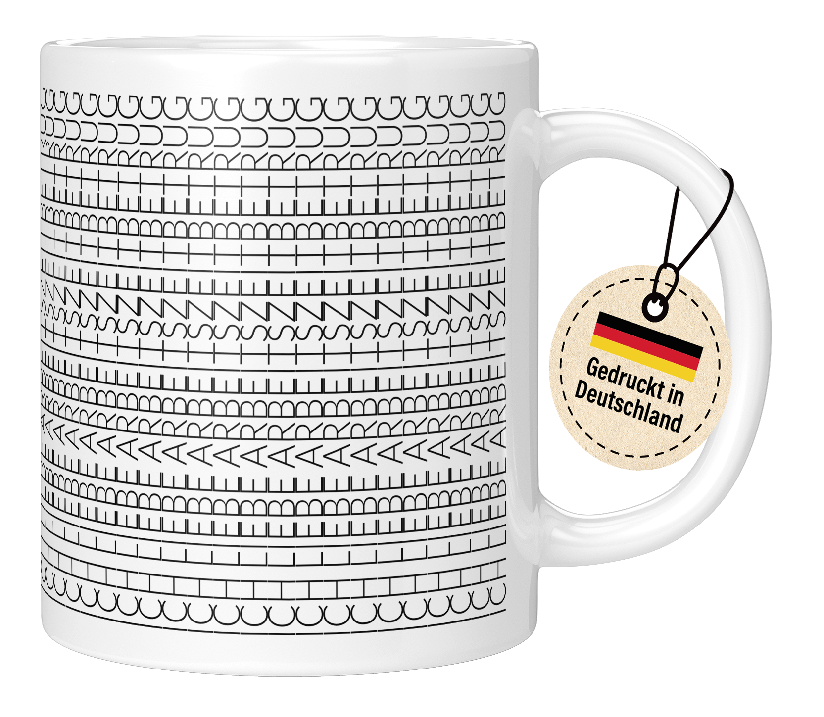 Tasse - Nähmaschinen-Stichmuster Reihen