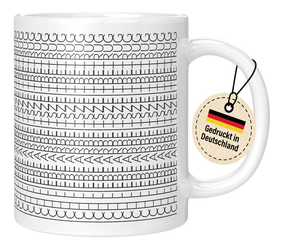 Tasse - Nähmaschinen-Stichmuster Reihen