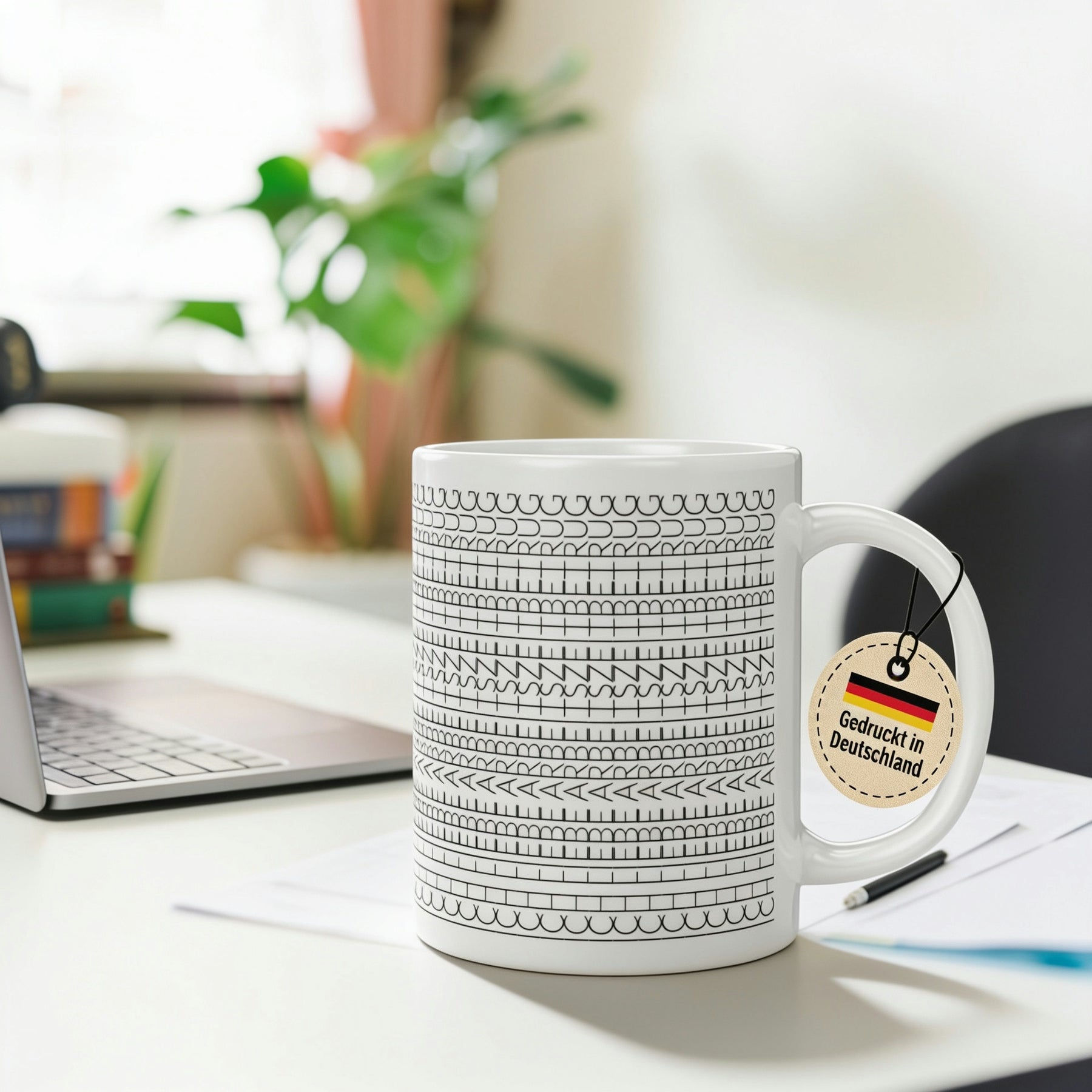 Tasse - Nähmaschinen-Stichmuster Reihen
