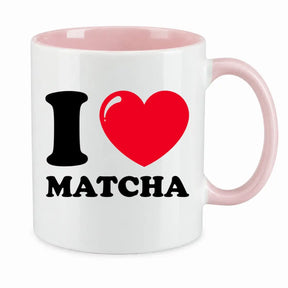 LIEBTASTISCH® Tasse mit Spruch - I ❤ Matcha - Kaffeetasse Teetasse für Matcha Fans - Doppelwandige Kaffeegläser - Cappuccino Gläser - Thermogläser Doppelwandig - {FARBE}