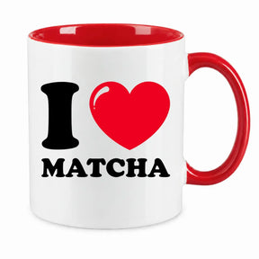 LIEBTASTISCH® Tasse mit Spruch - I ❤ Matcha - Kaffeetasse Teetasse für Matcha Fans - Doppelwandige Kaffeegläser - Cappuccino Gläser - Thermogläser Doppelwandig - {FARBE}