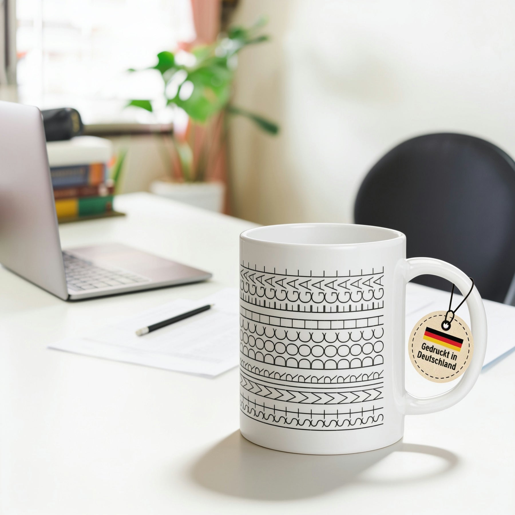 Tasse - Nähmaschinen-Stichmuster Reihen