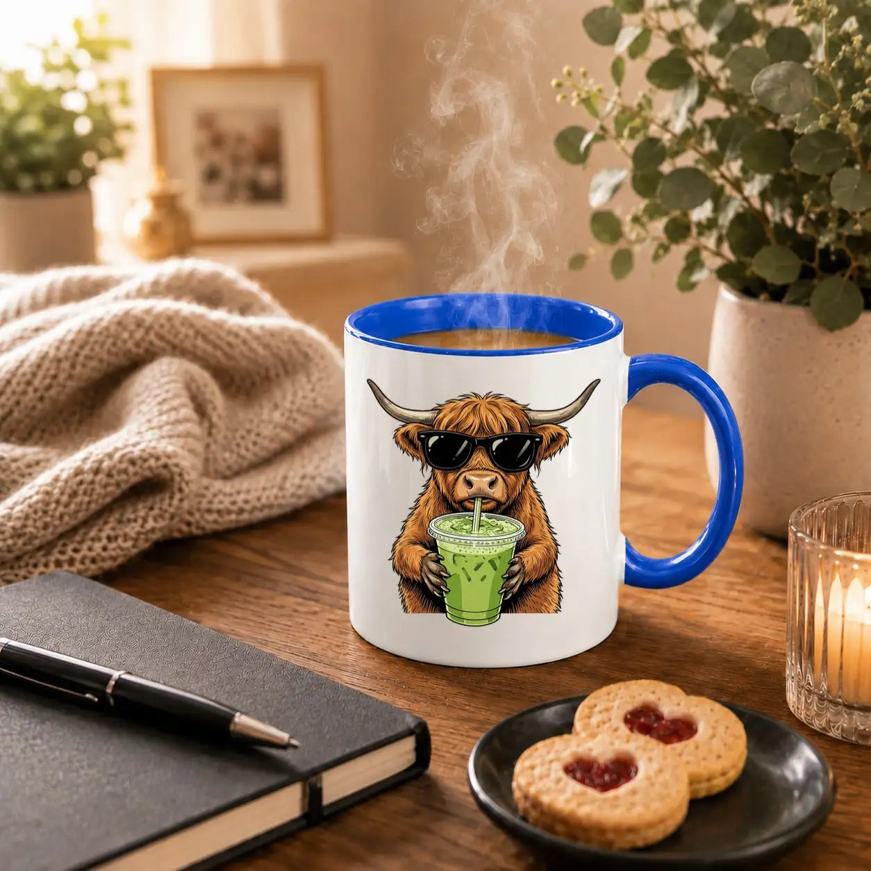 Tasse - Highland-Rind mit Sonnenbrille