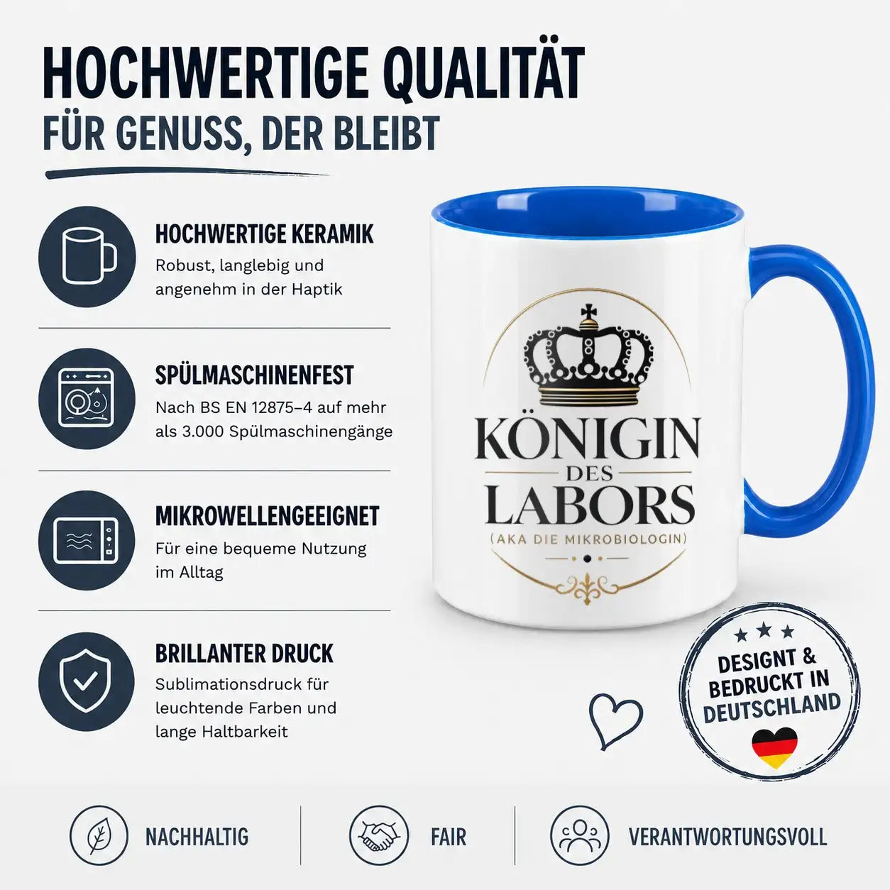 Tasse - Königin des Labors (aka die Mikrobiologin)