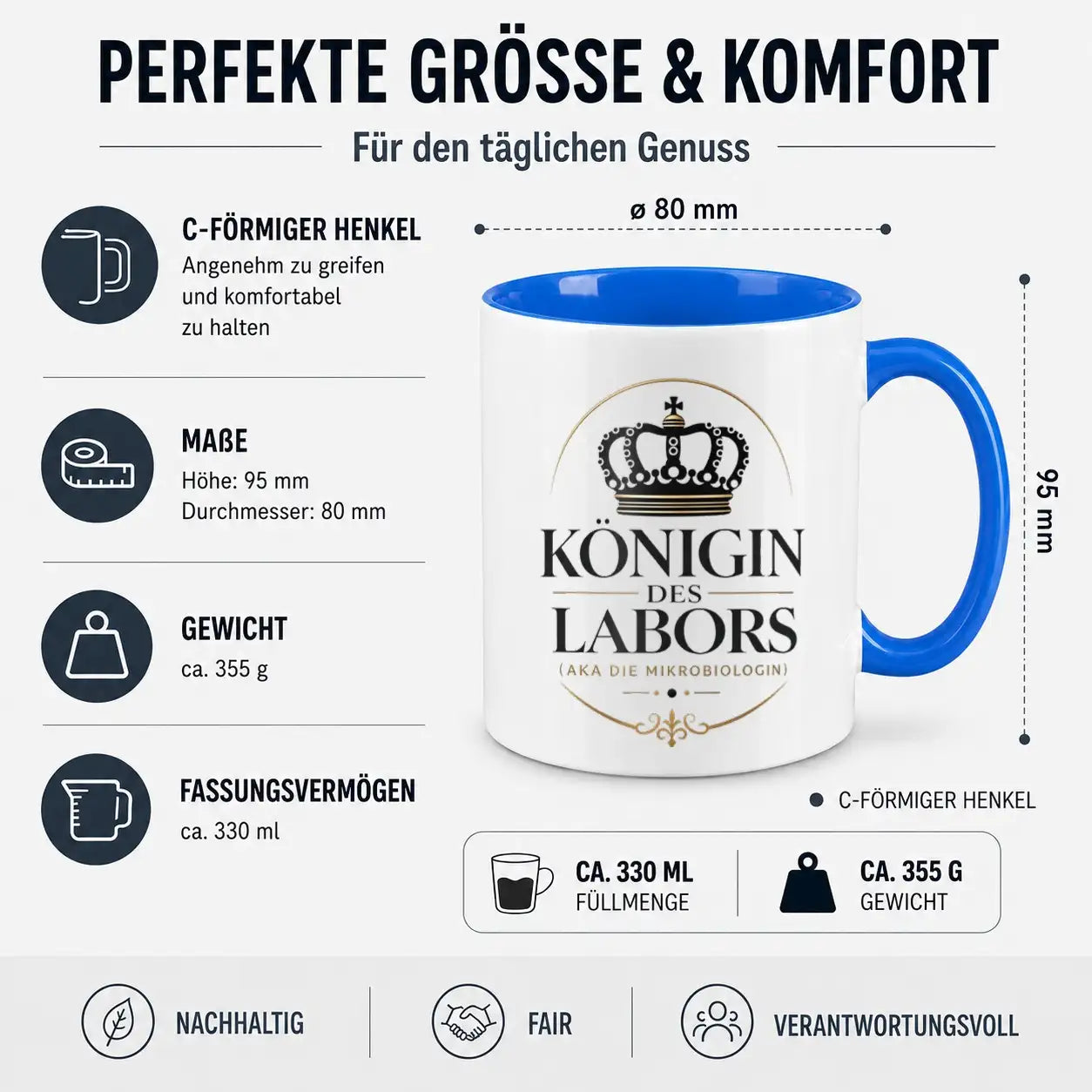 Tasse - Königin des Labors (aka die Mikrobiologin)