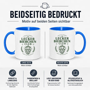 LIEBTASTISCH® Tasse mit Spruch - Official Member Lecker Bierchen Club Est. 2024 Hopfen. Malz - lustige Kaffeetasse Bier Geschenk für Männer - Sauf Tshirt - {FARBE}