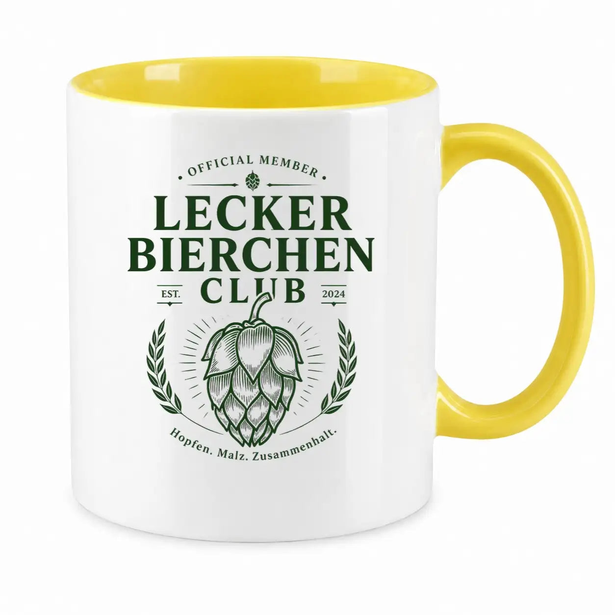 LIEBTASTISCH® Tasse mit Spruch - Official Member Lecker Bierchen Club Est. 2024 Hopfen. Malz - lustige Kaffeetasse Bier Geschenk für Männer - Sauf Tshirt - {FARBE}
