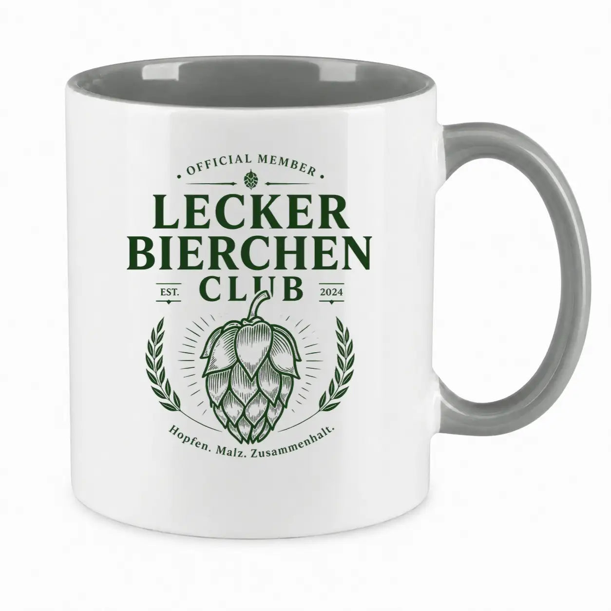 LIEBTASTISCH® Tasse mit Spruch - Official Member Lecker Bierchen Club Est. 2024 Hopfen. Malz - lustige Kaffeetasse Bier Geschenk für Männer - Sauf Tshirt - {FARBE}