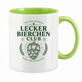 LIEBTASTISCH® Tasse mit Spruch - Official Member Lecker Bierchen Club Est. 2024 Hopfen. Malz - lustige Kaffeetasse Bier Geschenk für Männer - Sauf Tshirt - {FARBE}