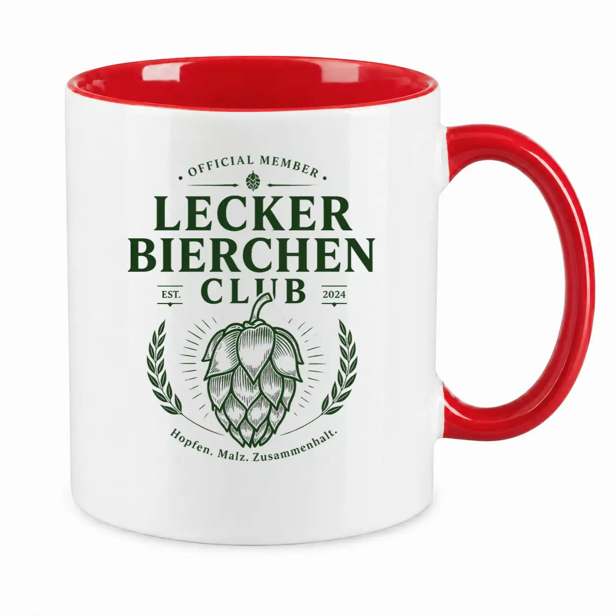 LIEBTASTISCH® Tasse mit Spruch - Official Member Lecker Bierchen Club Est. 2024 Hopfen. Malz - lustige Kaffeetasse Bier Geschenk für Männer - Sauf Tshirt - {FARBE}
