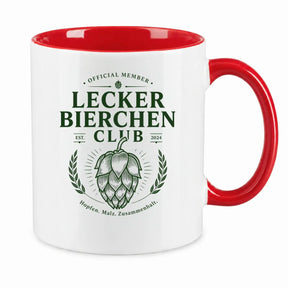 LIEBTASTISCH® Tasse mit Spruch - Official Member Lecker Bierchen Club Est. 2024 Hopfen. Malz - lustige Kaffeetasse Bier Geschenk für Männer - Sauf Tshirt - {FARBE}