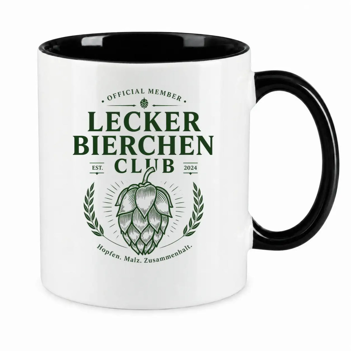 LIEBTASTISCH® Tasse mit Spruch - Official Member Lecker Bierchen Club Est. 2024 Hopfen. Malz - lustige Kaffeetasse Bier Geschenk für Männer - Sauf Tshirt - {FARBE}