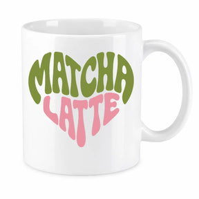 LIEBTASTISCH® Tasse mit Spruch - Matcha Latte - süße Kaffeetasse Becher für Matcha Liebhaber - Geschenk Teetasse Kakaotasse mit Herz Motiv japanische Teegläser Stil für Frauen Freundin Kollegin -