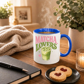 LIEBTASTISCH® Tasse mit Spruch - Matcha Lovers - Teetasse für Matcha Fans mit Glas Motiv - Matchaset - {FARBE}