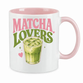 LIEBTASTISCH® Tasse mit Spruch - Matcha Lovers - Teetasse für Matcha Fans mit Glas Motiv - Matchaset - {FARBE}
