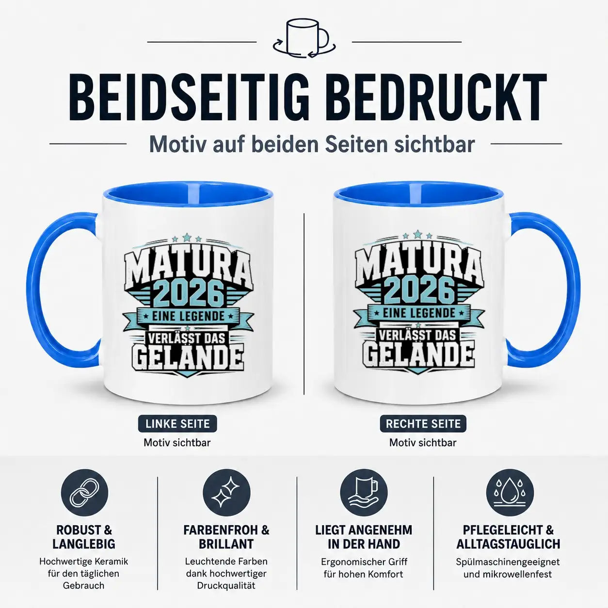 LIEBTASTISCH® Tasse mit Spruch - Matura 2026 Eine Legende verlässt das Gelände - lustige Kaffeetasse Matura Geschenk Abitur Abi Geschenke - {FARBE}