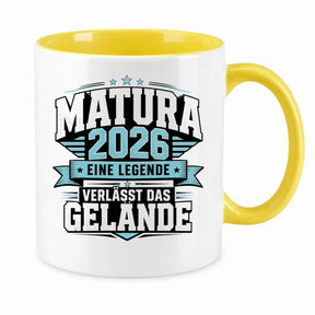 LIEBTASTISCH® Tasse mit Spruch - Matura 2026 Eine Legende verlässt das Gelände - lustige Kaffeetasse Matura Geschenk Abitur Abi Geschenke - {FARBE}