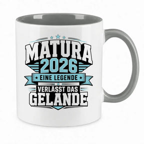 LIEBTASTISCH® Tasse mit Spruch - Matura 2026 Eine Legende verlässt das Gelände - lustige Kaffeetasse Matura Geschenk Abitur Abi Geschenke - {FARBE}