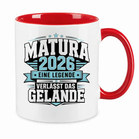 LIEBTASTISCH® Tasse mit Spruch - Matura 2026 Eine Legende verlässt das Gelände - lustige Kaffeetasse Matura Geschenk Abitur Abi Geschenke - {FARBE}