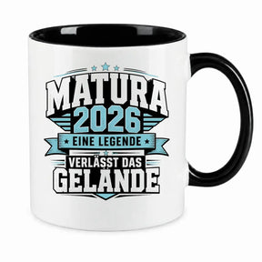 LIEBTASTISCH® Tasse mit Spruch - Matura 2026 Eine Legende verlässt das Gelände - lustige Kaffeetasse Matura Geschenk Abitur Abi Geschenke - {FARBE}