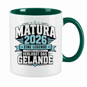 LIEBTASTISCH® Tasse mit Spruch - Matura 2026 Eine Legende verlässt das Gelände - lustige Kaffeetasse Matura Geschenk Abitur Abi Geschenke - {FARBE}