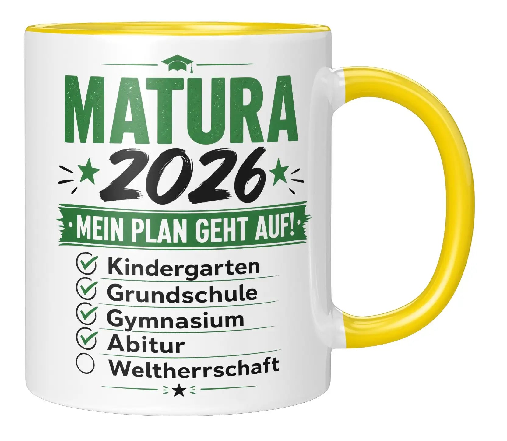 Tasse - Matura 2026 - Mein Plan geht auf! Kindergarten, Grundschule, Gymnasium, Abitur, Weltherrschaft