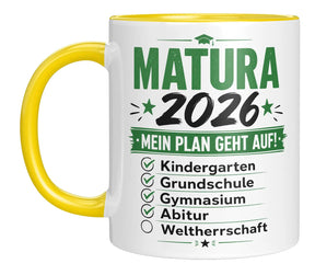 Tasse - Matura 2026 - Mein Plan geht auf! Kindergarten, Grundschule, Gymnasium, Abitur, Weltherrschaft