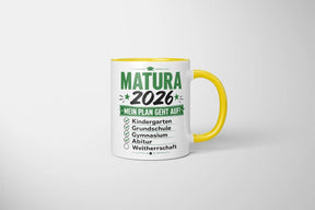 Tasse - Matura 2026 - Mein Plan geht auf! Kindergarten, Grundschule, Gymnasium, Abitur, Weltherrschaft