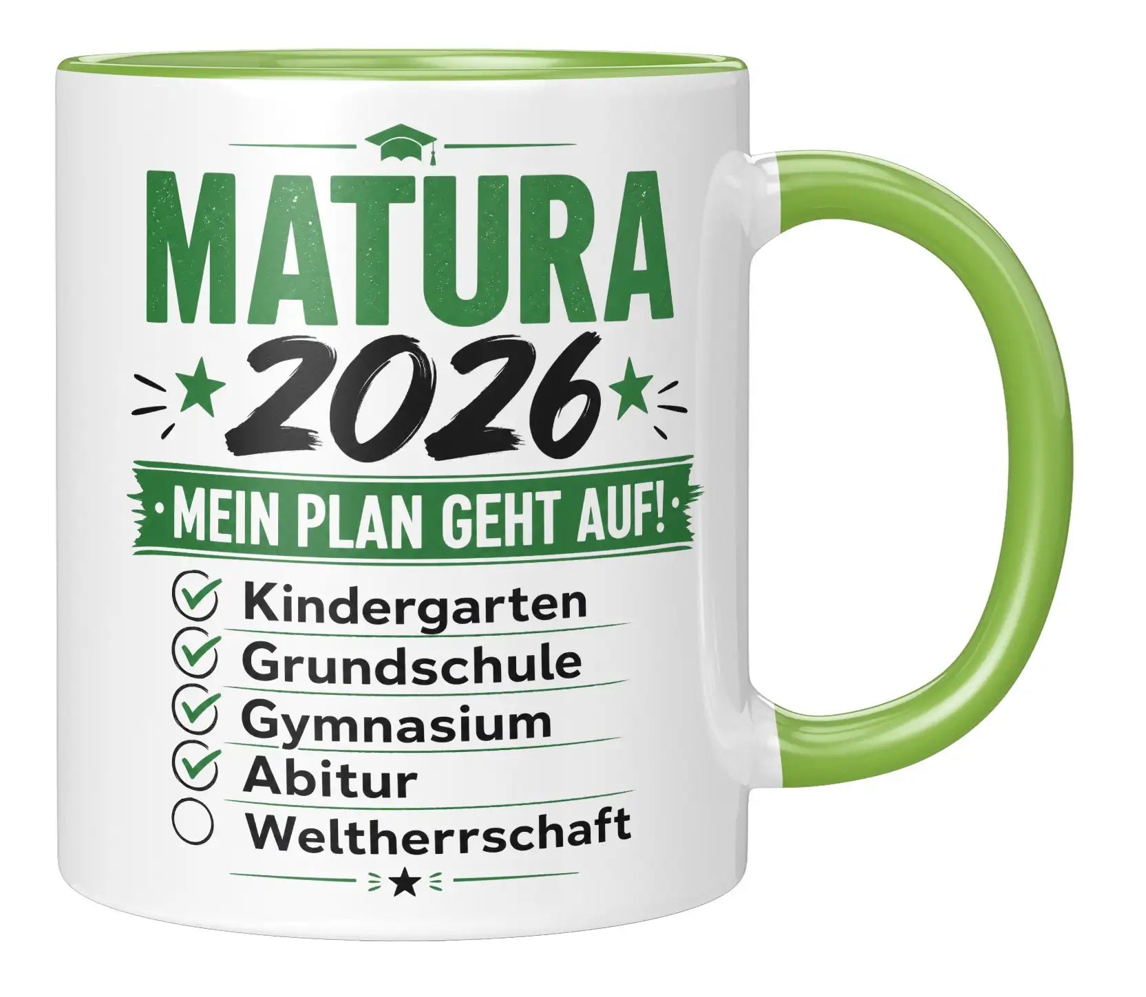 Tasse - Matura 2026 - Mein Plan geht auf! Kindergarten, Grundschule, Gymnasium, Abitur, Weltherrschaft