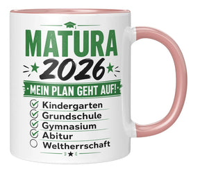 Tasse - Matura 2026 - Mein Plan geht auf! Kindergarten, Grundschule, Gymnasium, Abitur, Weltherrschaft