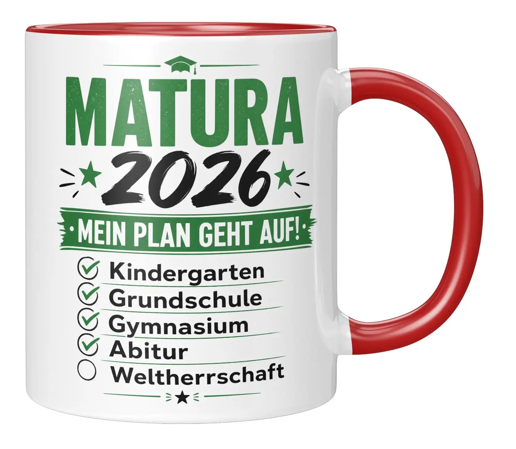 Tasse - Matura 2026 - Mein Plan geht auf! Kindergarten, Grundschule, Gymnasium, Abitur, Weltherrschaft