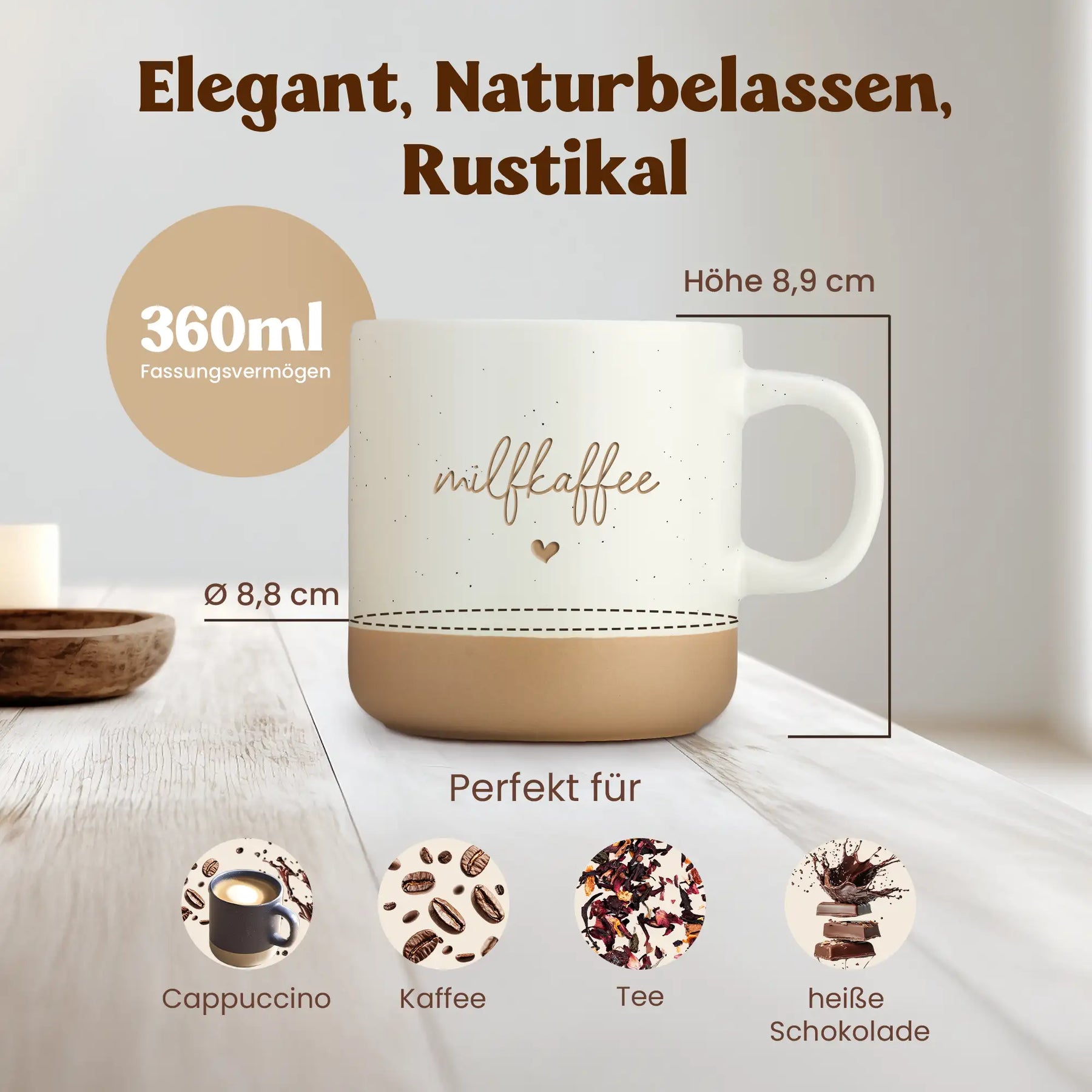 LIEBTASTISCH® Tasse mit Gravur mit Spruch - milfkaffee ♡ - lustige Kaffeetasse für Mama Freundin - Tassen Kaffeetassen Mug - Kaffeebecher Becher Deutsch - {FARBE}