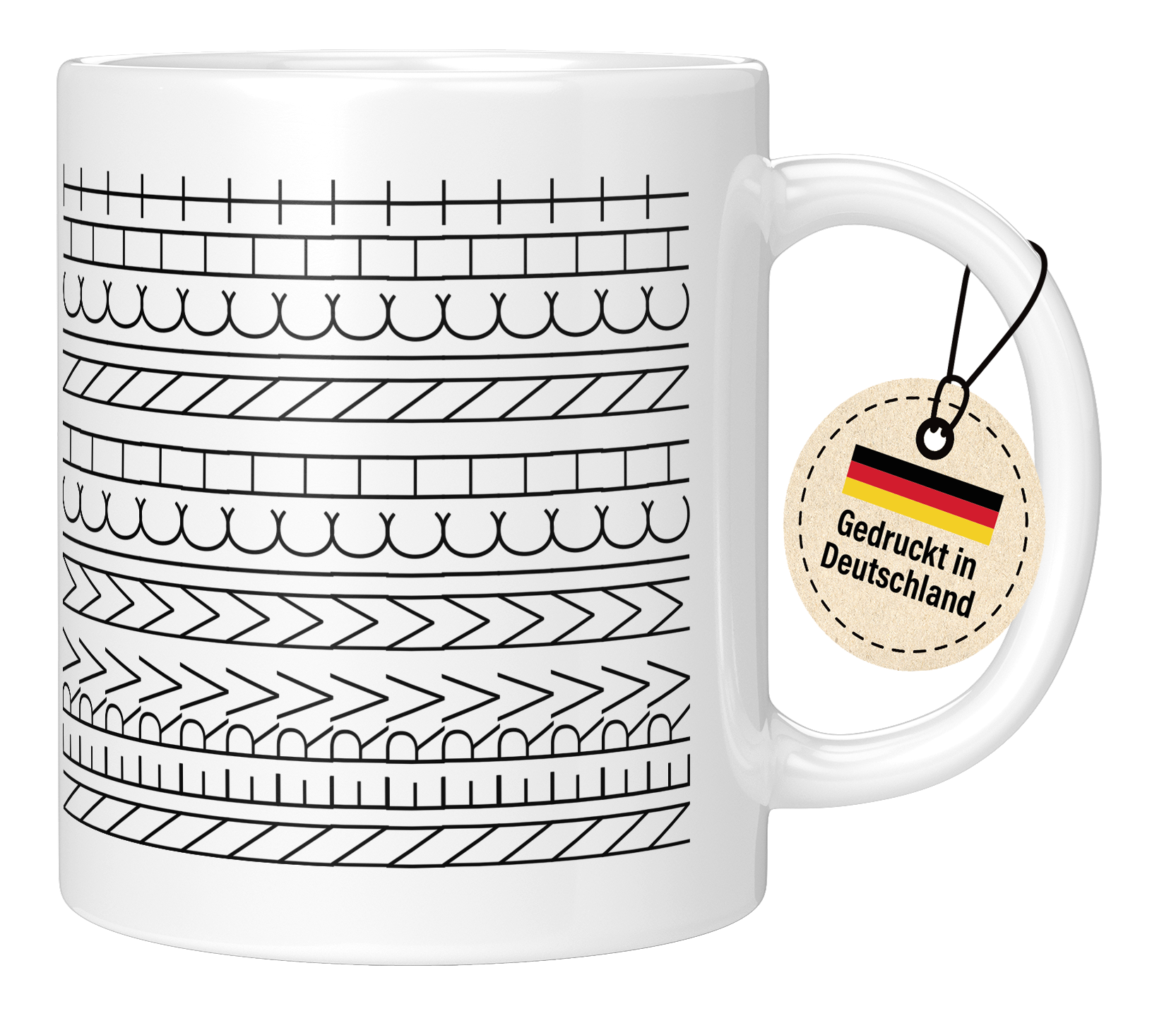 Tasse - Dekorative Linienmuster Streifen