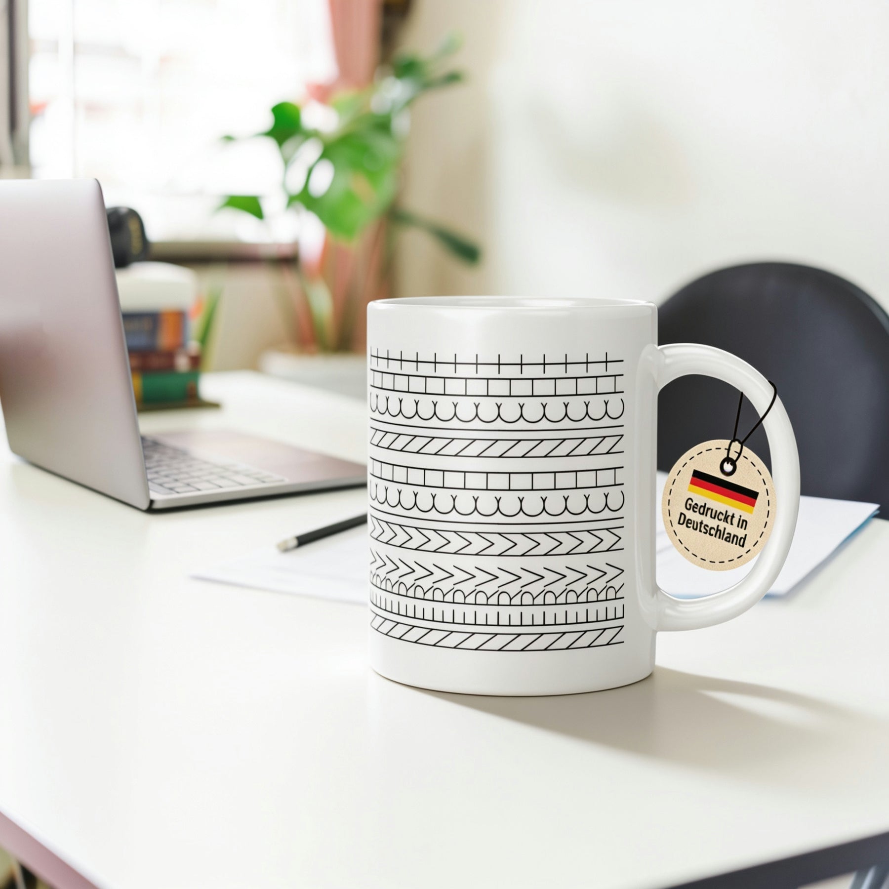 Tasse - Dekorative Linienmuster Streifen