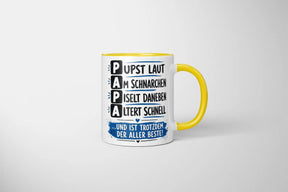 Tasse - Papa - Pupst laut, Am schnarchen, Piselt daneben, Altert schnell