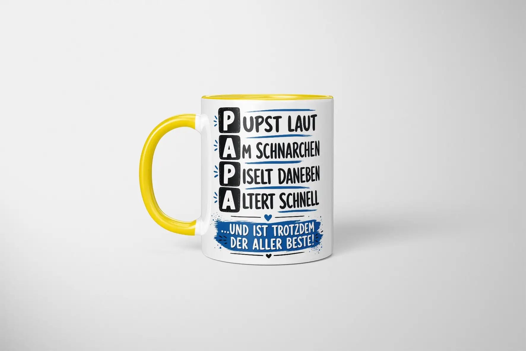 Tasse - Papa - Pupst laut, Am schnarchen, Piselt daneben, Altert schnell