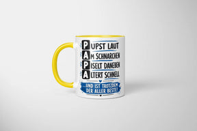 Tasse - Papa - Pupst laut, Am schnarchen, Piselt daneben, Altert schnell