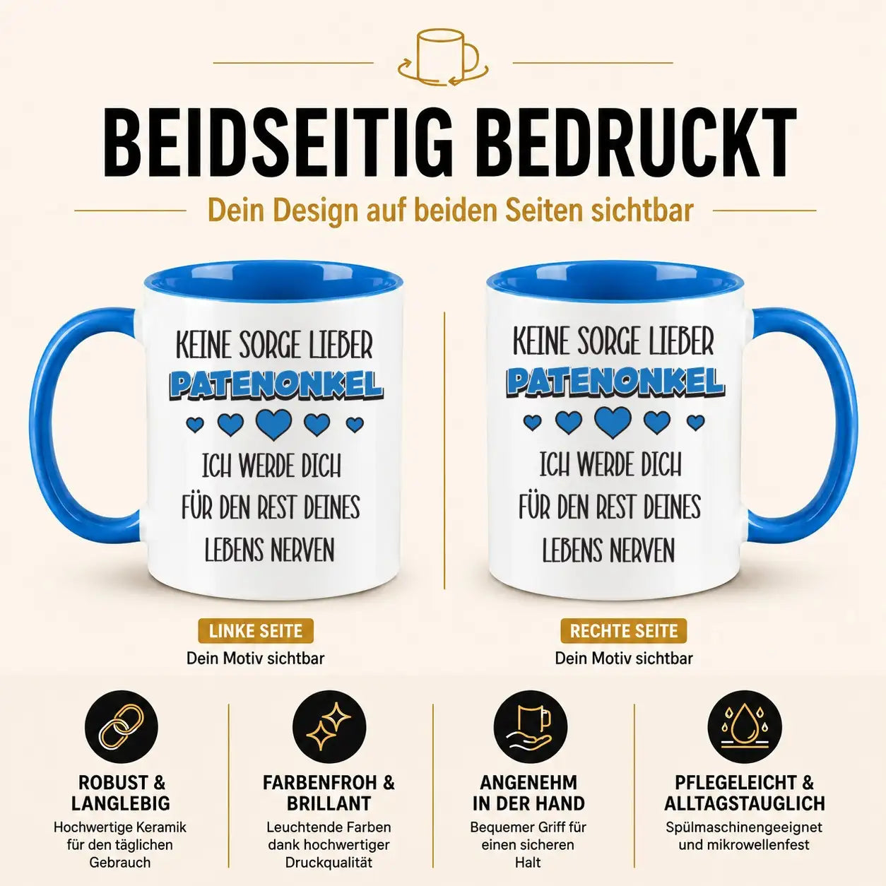 Tasse - Keine Sorge lieber Patenonkel ich werde dich für den Rest deines Lebens nerven