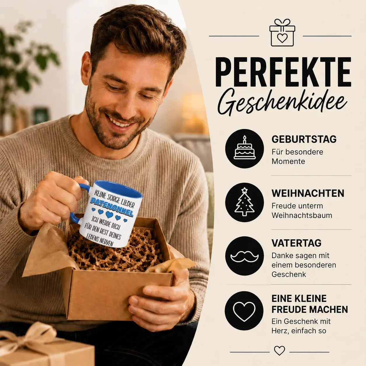 Tasse - Keine Sorge lieber Patenonkel ich werde dich für den Rest deines Lebens nerven