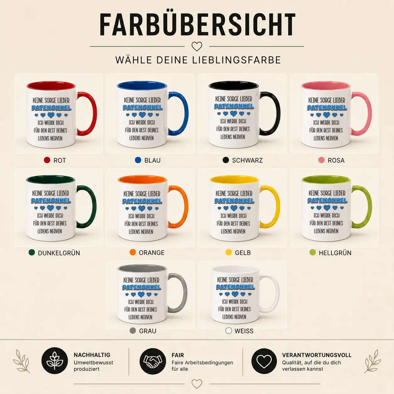 Tasse - Keine Sorge lieber Patenonkel ich werde dich für den Rest deines Lebens nerven