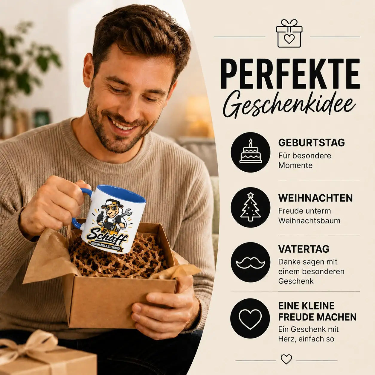 Tasse - Schaf Handwerker Mechaniker Motiv