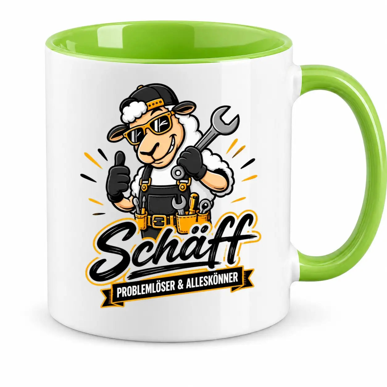 Tasse - Schaf Handwerker Mechaniker Motiv