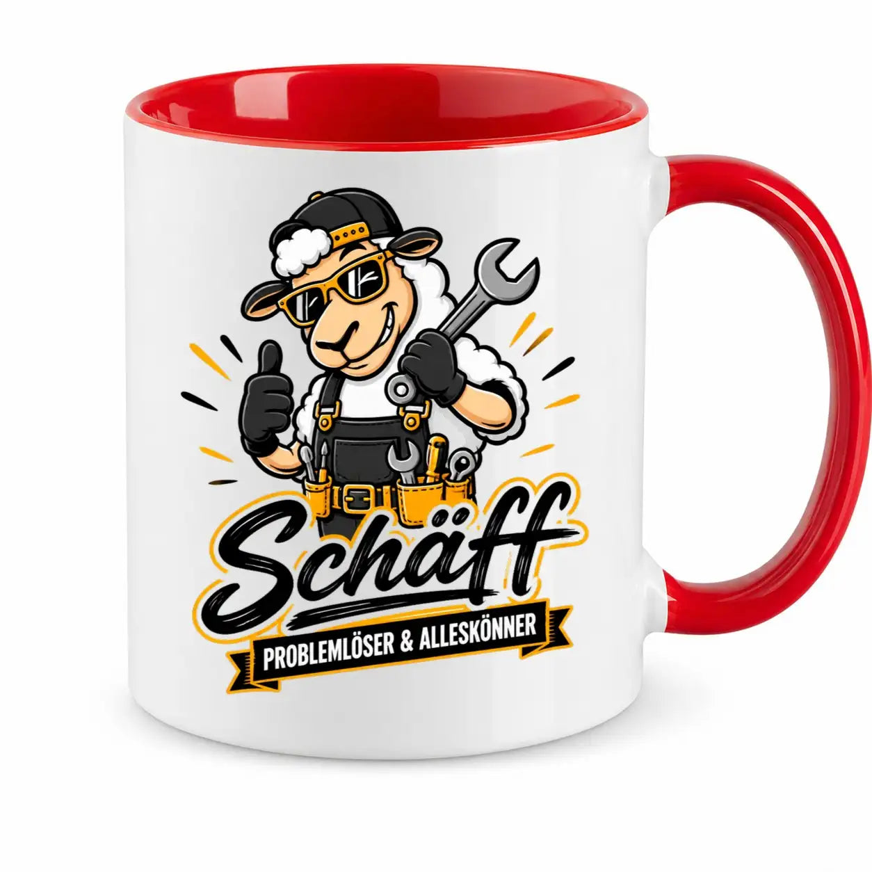 Tasse - Schaf Handwerker Mechaniker Motiv